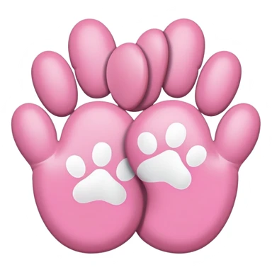 two puppy paws with a white heart on the pad sticker