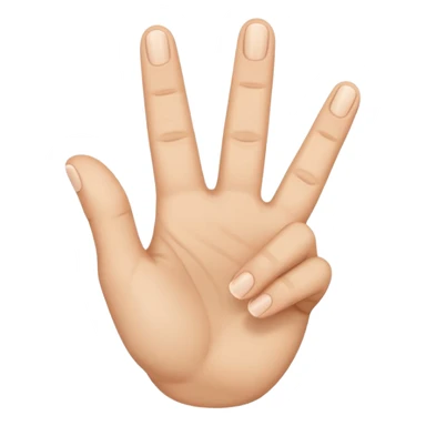 Create hand gesture with three fingers shaped downward in the shape of a letter M sticker