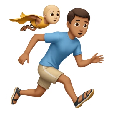 Running away from flying sandal sticker