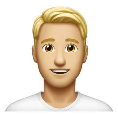 generic blonde guy, short hair with low taper fade. give him big nose sticker