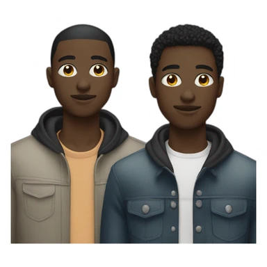 Black gay with his black boyfriend sticker