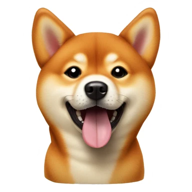 Cute red Shiba Inu dog sticking out tongue sticker