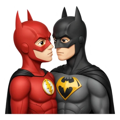 Batman and The Flash kissing sticker