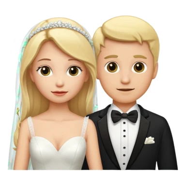Blond woman and blond man getting married sticker