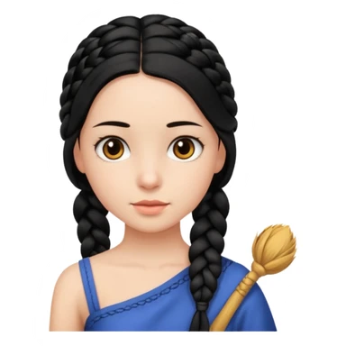 Girl with black braid  on one shoulder  sticker
