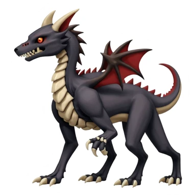 Skeletal Cubone-Salandit-Marowak-Zoroark-Anubis-Wendigo-Fakémon-hybrid-creature (full body), 4 legs sticker