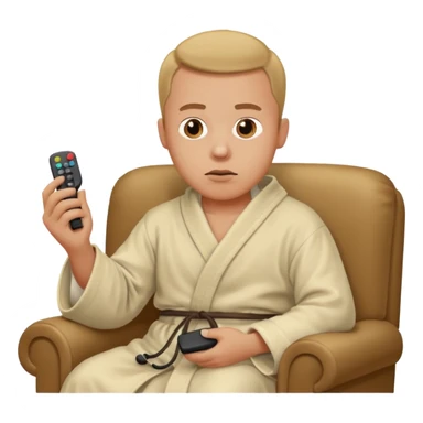 bored man watching television
 sticker