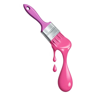 flying art brush dripping pink slop sticker