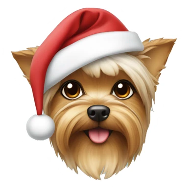 Yorki wearing a Santa hat sticker