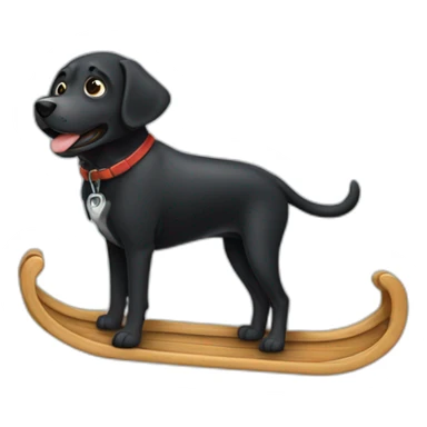Un chien noir qui fais du toboggan sticker