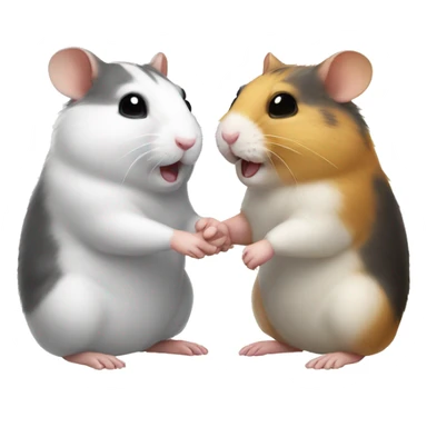 two hamsters giving handshake  sticker