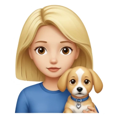 blonde girl with a dog sticker