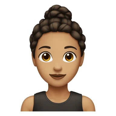 Create an emoji of a light brown tan girl with dark brown to black hair. In a side braid. Brown eyes.  sticker