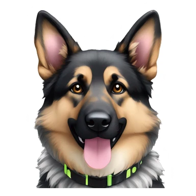  Black spotted brindle German shepherd husky fluffy ears and holographic harness running sticker