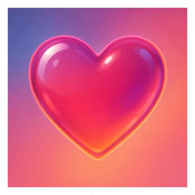heart with a glassy effect, digital illustration, soft gradients sticker