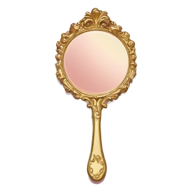 vintage rococo gold and pink hand mirror sticker