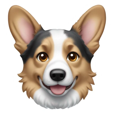 Merle corgi with tan points, a half white face and blue eyes sticker