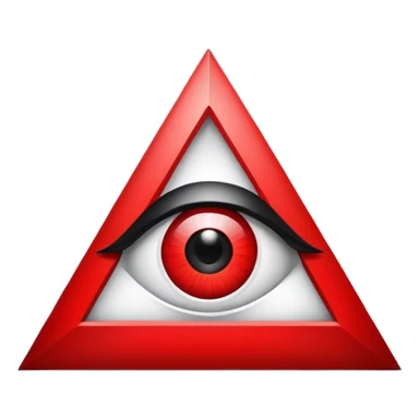 Illuminati triangle symbol with eye in center, black and red color scheme sticker