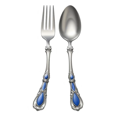 blue-handled oyster fork sticker