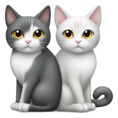 Two grey cats ying yang sticker