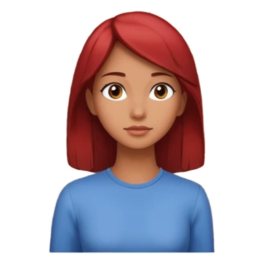 woman side profile standing next to a brick wall of which she is both just behind and just outside of, looking past the edge of the brick wall into the empty space sticker