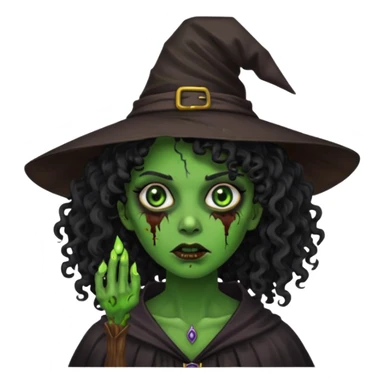 black curly hair, dark skin Zombie Witches sticker