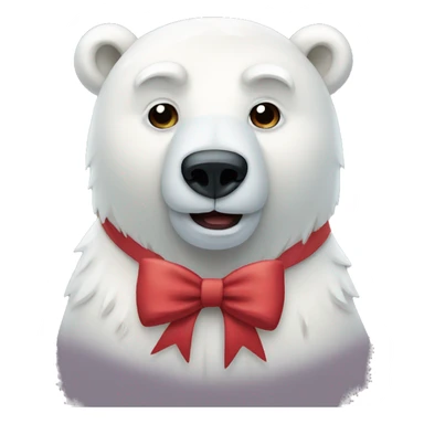 polar bear wearing a bow sticker