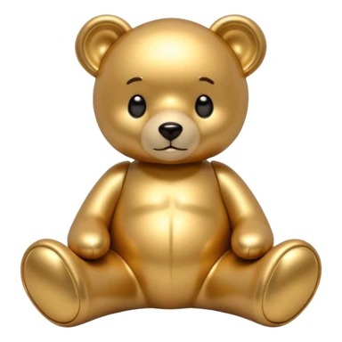 gold metal tedy bear sticker