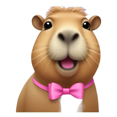 capybara with a pink bow sticker