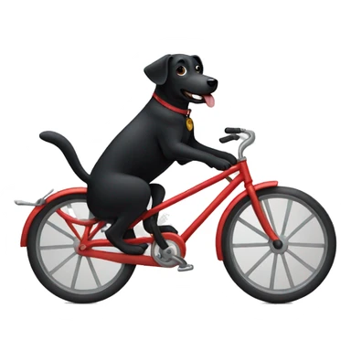 black dog on bike sticker