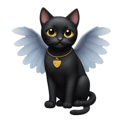 black cat with wings sticker