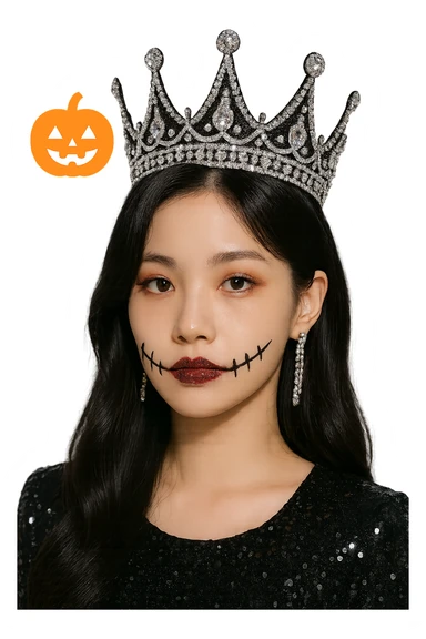 halloween kpop idol crown, sparkly and trendy, remove background sticker