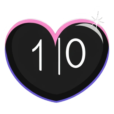 '100' with a heart and sparkles in sticker style sticker