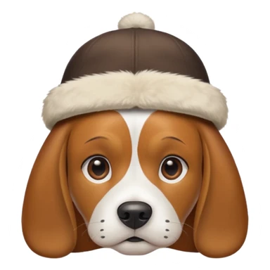 Beagle wearing a hat sticker