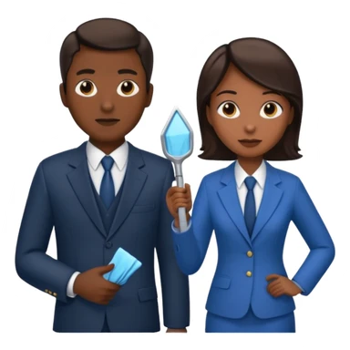 a Detective man is interviewing a cleaning Lady  sticker