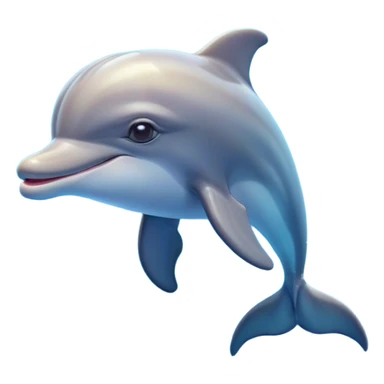 Cinematic Cute Bottlenose Dolphin Portrait Emoji, Head tilted playfully and inquisitively, featuring a charming, shiny glossy body with smooth, gleaming skin and round, sparkling eyes full of playful wonder, Simplified yet irresistibly adorable features, highly detailed, glowing with a warm, inviting aquatic glow, high shine, affectionate and lively, stylized with a touch of whimsical marine charm, soft glowing outline, capturing the essence of a mischievous yet endearing dolphin that seems as if it could splash out of the screen into your arms! sticker