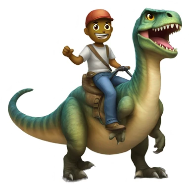 Cat riding dinosaur sticker