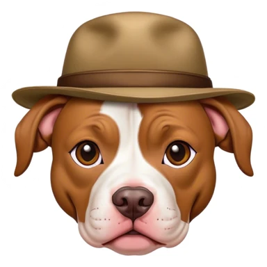 Pit bull wearing a hat sticker