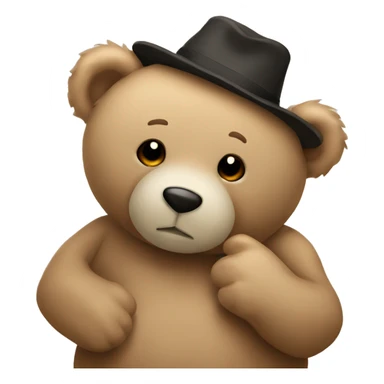 Teddy bear giving a kiss sticker