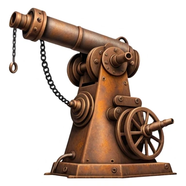 Gatling crank snake launching turret old rusty sticker