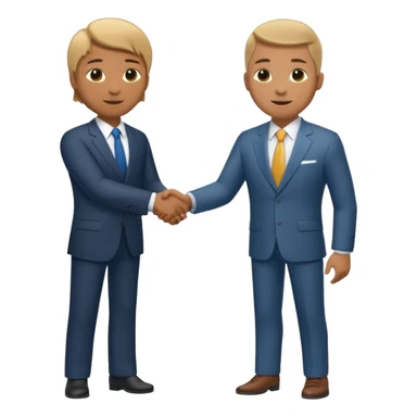 Car dealership employee shaking hands with a businessman, full body shot. sticker
