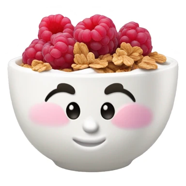 Cartoony Yogurt bowl with raspberries and granola sticker