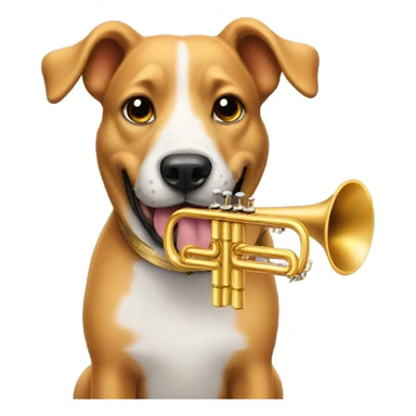 Dog play trumpet sticker