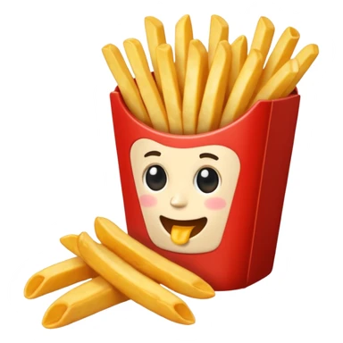 Floppa eating french fries sticker