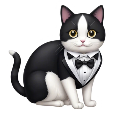 Tuxedo cat wearing a tuxedo sticker