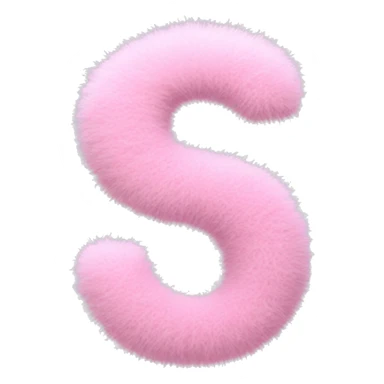 Light Pink fuzzy Letter S sticker