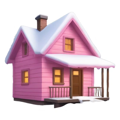 Snowed in pink cabin  sticker