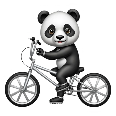 panda with tattoos on silver bmx bike sticker