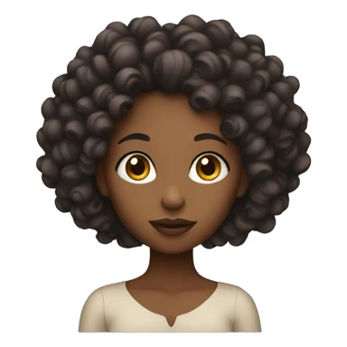 Black women with curls thinking sticker