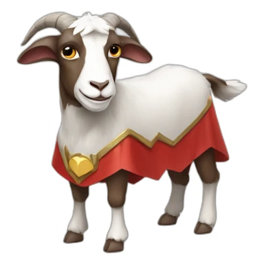 a goat with a superhero cape sticker